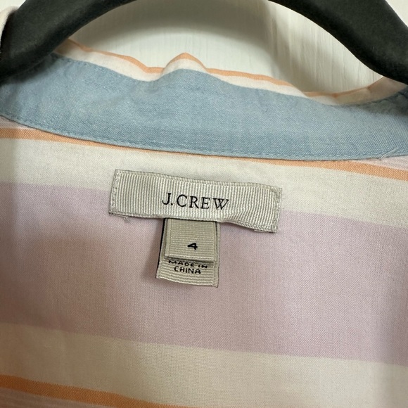 J. Crew Popover Striped Collared Shirt - Size 4 - Picture 3 of 5